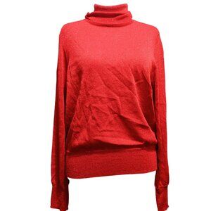 Forever 21 Plus Size 3X Red Metallic Shimmer Turtleneck Sweater Holiday Glam